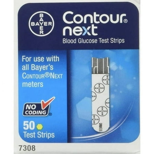 Contour Next Test Strips 50 count – Blood Glucose Monitoring Strips with Second‑Chance Sampling
