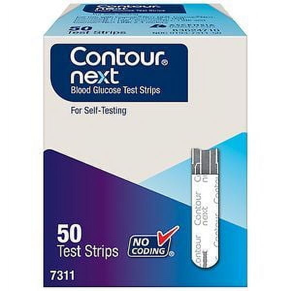 Contour Next Test Strips 50 count – Blood Glucose Monitoring Strips with Second‑Chance Sampling