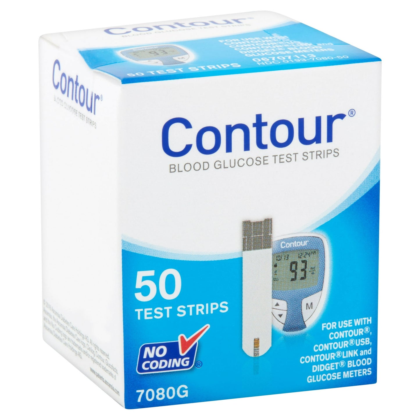 Contour Test Strips 50 count – Blood Glucose Testing Strips for Contour Meters
