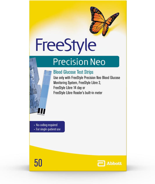 FreeStyle Precision Neo Test Strips 50 Count – Blood Glucose Monitoring with Extra Discount