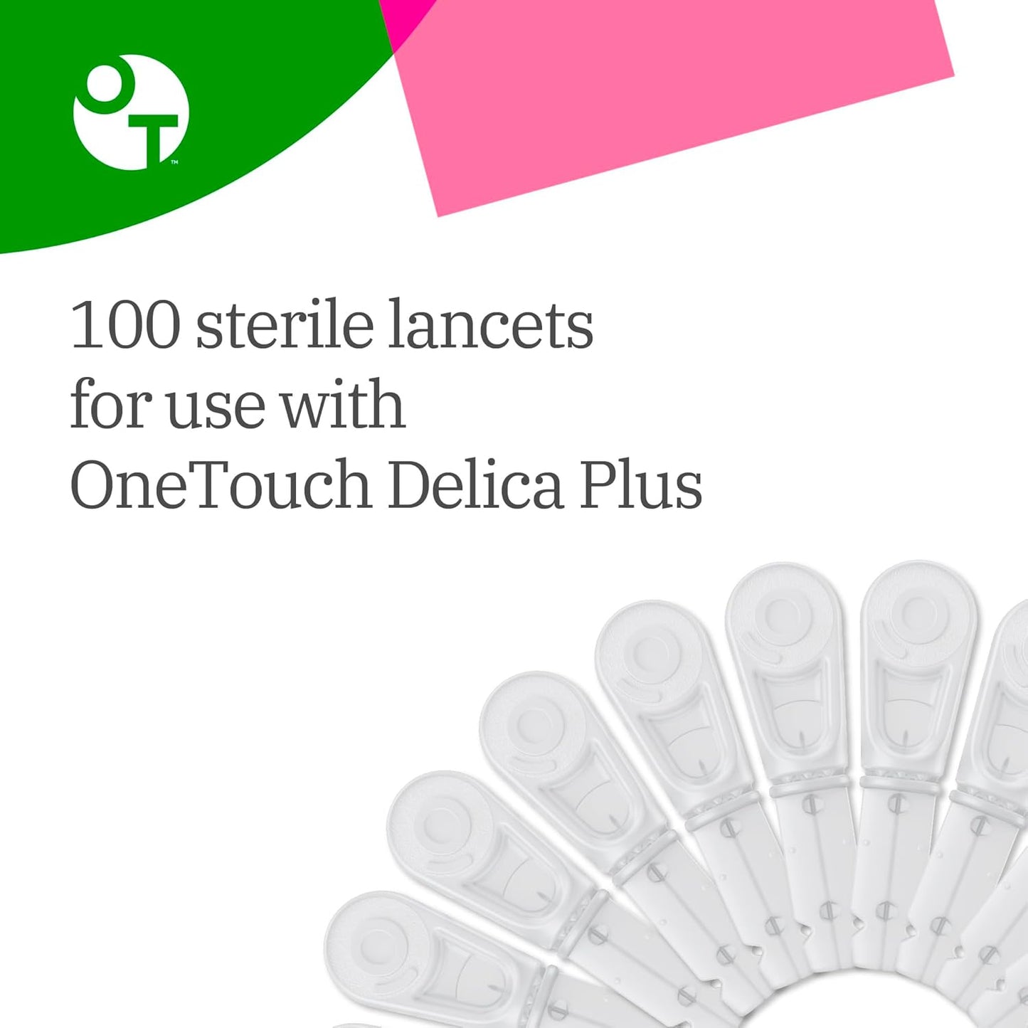 OneTouch Delica Plus Lancets 33G 100 Count – Silicone-Coated Lancets for Blood Glucose Testing