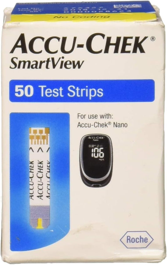 Accu-Chek Smartview Test Strips 50ct – No-Coding Diabetic Strips for Blood Sugar Monitoring