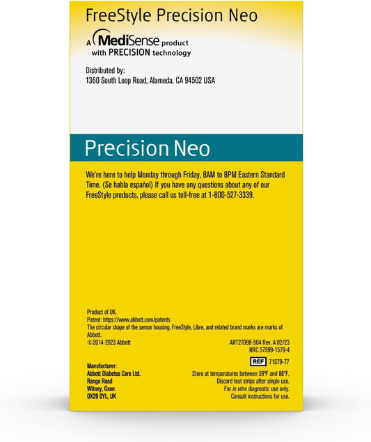 FreeStyle Precision Neo Test Strips 50 Count – Blood Glucose Monitoring with Extra Discount