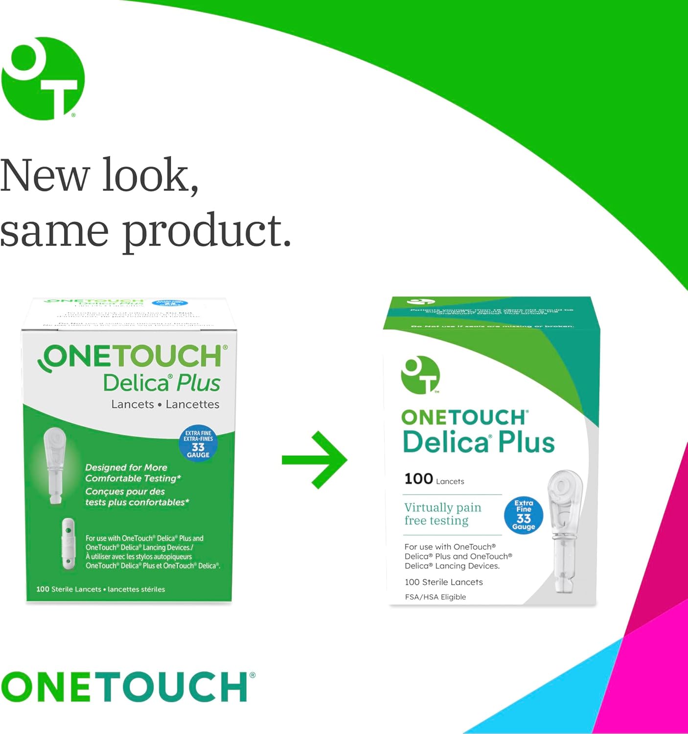 OneTouch Delica Plus Lancets 33G 100 Count – Silicone-Coated Lancets for Blood Glucose Testing