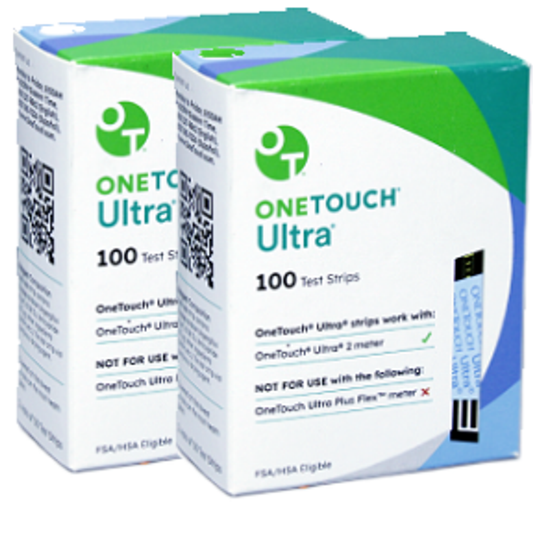 One Touch Ultra Blue Test Strips 200 CT Bulk Pack – No Coding Diabetic Supplies for Ultra Series Meters