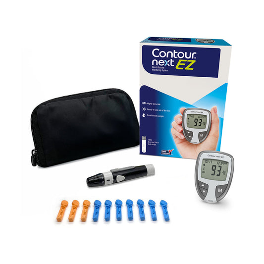 Contour Next EZ blood glucose meter with large display and test strip