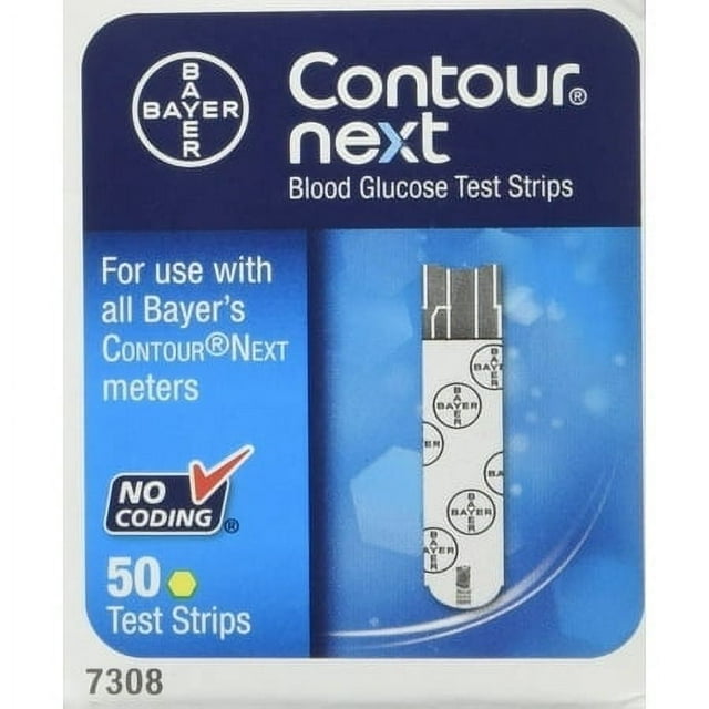 Contour Next Test Strips 50 count – Blood Glucose Monitoring Strips with Second‑Chance Sampling